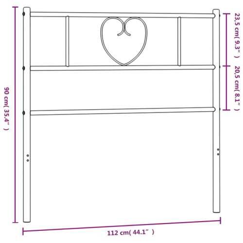 Metalno uzglavlje crno 107 cm - Crna 107 cm 1 Cijena
