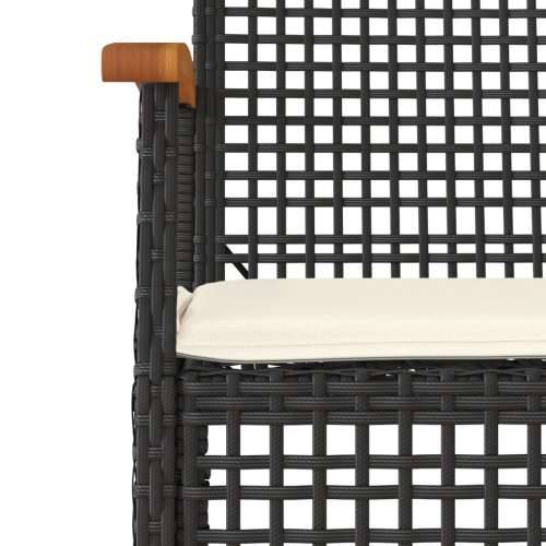 Vrtna garnitura - 7-dijelni vrtni blagovaonski set s jastucima crni od poliratana - Crna 160 x 80 x 74 cm 6 Cijena