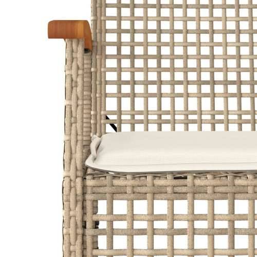 Vrtna garnitura - 7-dijelni vrtni blagovaonski set od poliratana s jastucima bež - Bež 160 x 80 x 74 cm 6 Cijena