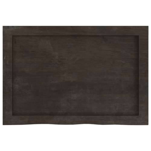 Zidna polica tamnosmeđa 60x40x(2-6) cm od obrađene hrastovine - Tamno smeđa 60 x 40 x 6 cm 1 Cijena