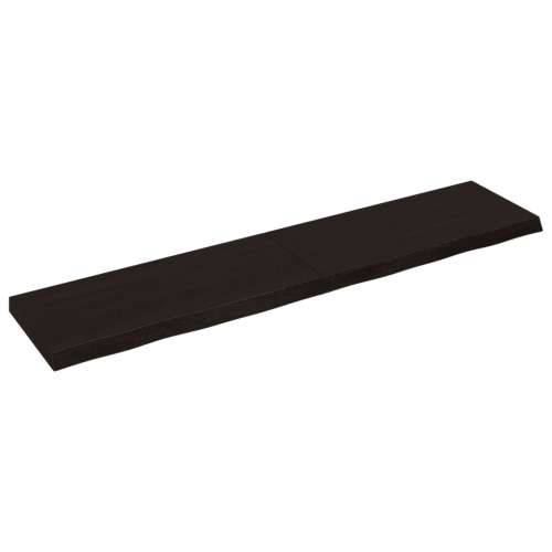 Zidna polica tamnosmeđa 180x40x(2-6) cm od obrađene hrastovine - Tamno smeđa 180 x 40 x 6 cm 1 Cijena