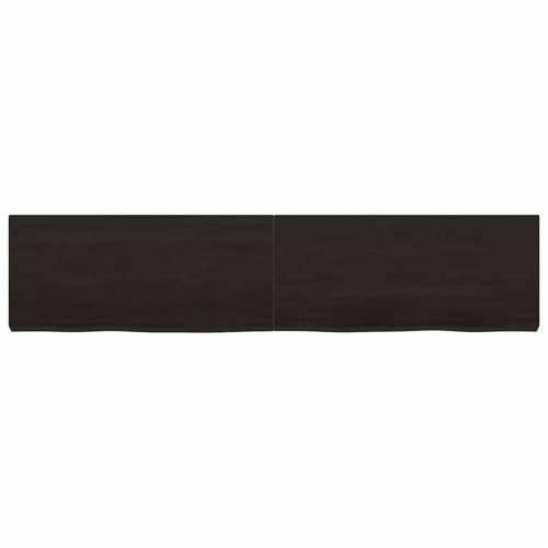 Zidna polica tamnosmeđa 180x40x(2-6) cm od obrađene hrastovine - Tamno smeđa 180 x 40 x 6 cm 1 Cijena