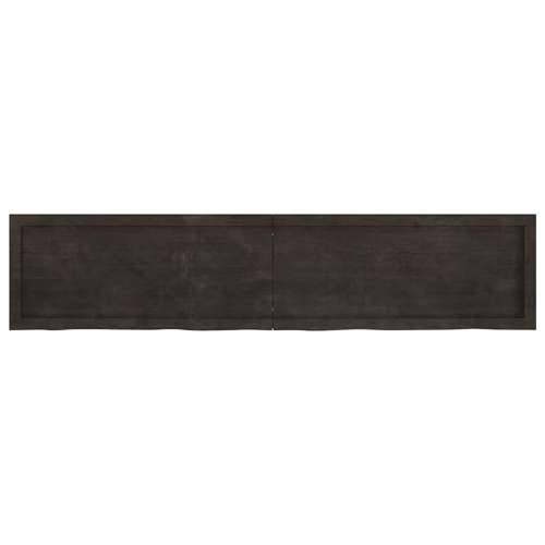 Zidna polica tamnosmeđa 180x40x(2-6) cm od obrađene hrastovine - Tamno smeđa 180 x 40 x 6 cm 1 Cijena