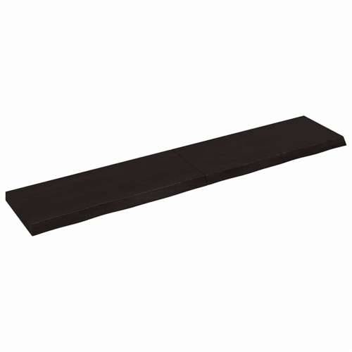 Zidna polica tamnosmeđa 200x40x(2-6) cm od obrađene hrastovine - Tamno smeđa 200 x 40 x 6 cm 1 Cijena