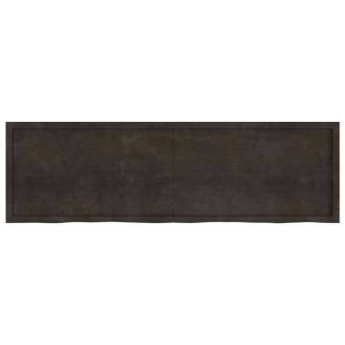 Zidna polica tamnosmeđa 200x60x(2-6) cm od obrađene hrastovine - Tamno smeđa 200 x 60 x 6 cm 1 Cijena