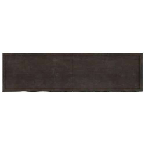 Zidna polica tamnosmeđa 220x60x(2-4) cm od obrađene hrastovine - Tamno smeđa 220 x 60 x 4 cm 1 Cijena