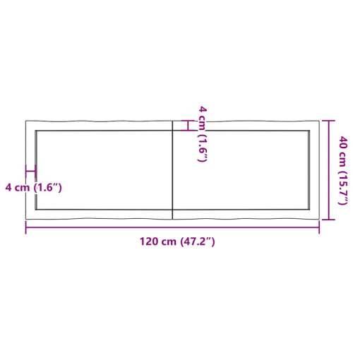 Stolna ploča 120x40x(2-6) cm od hrastovine sa živim rubom - Prirodna 120 x 40 x 6 cm 1 Cijena