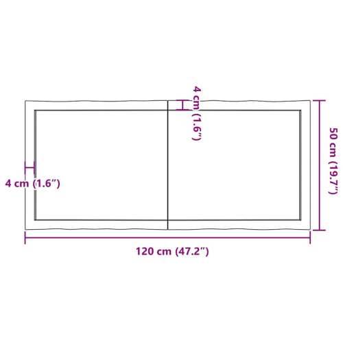 Stolna ploča 120x50x(2-6) cm od hrastovine sa živim rubom - Prirodna 120 x 50 x 6 cm 1 Cijena