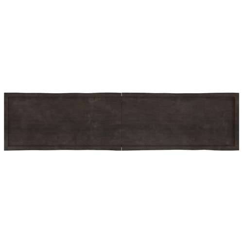 Stolna ploča tamnosmeđa 220x50x(2-6) cm obrađena hrastovina - Tamno smeđa 220 x 50 x 6 cm 1 Cijena