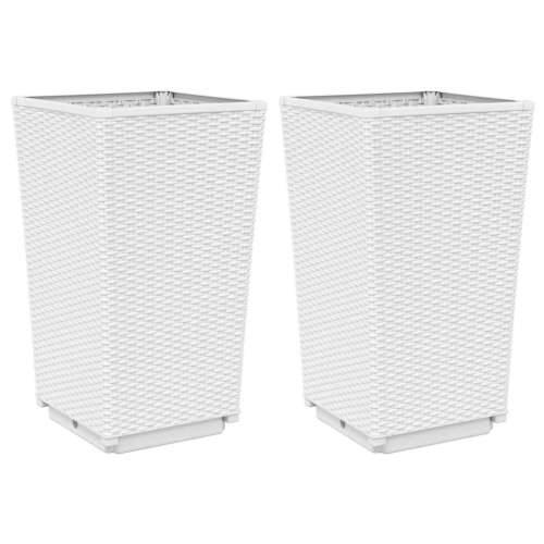 Vrtne sadilice 2 kom bijele 32,5 x 32,5 x 57 cm od PP-a - Bijela 2 Cijena