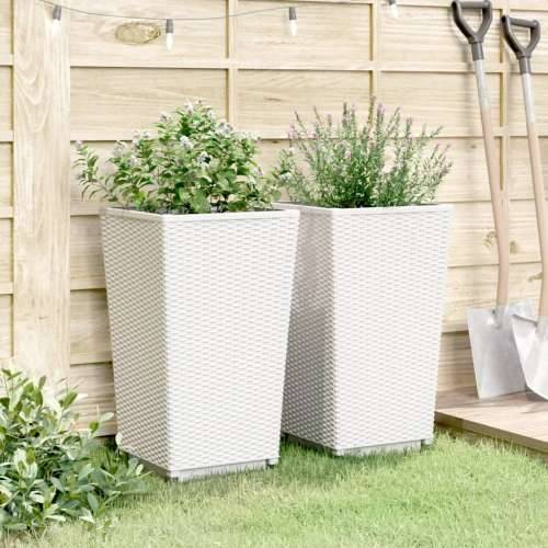 Vrtne sadilice 2 kom bijele 32,5 x 32,5 x 57 cm od PP-a - Bijela 2 Cijena