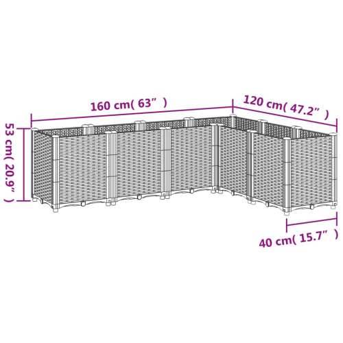 Vrtna sadilica crna 160 x 120 x 53 cm PP - Crna 160 x 120 x 53 cm 1 Cijena