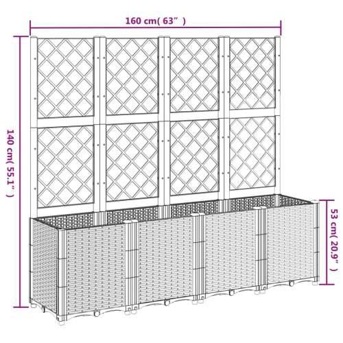 Vrtna sadilica s rešetkom smeđa 160 x 40 x 140 cm PP - Smeđa 160 x 40 x 140 cm 1 Cijena