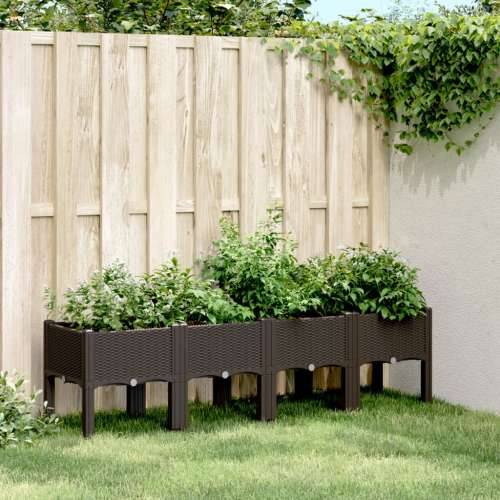 Vrtna sadilica s nogama smeđa 160 x 40 x 42 cm PP - Smeđa 160 x 40 x 42 cm 1 Cijena