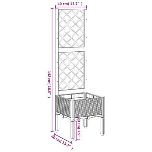 Vrtna sadilica s rešetkom crna 40 x 40 x 142 cm PP - Crna 40 x 40 x 142 cm 1 Cijena