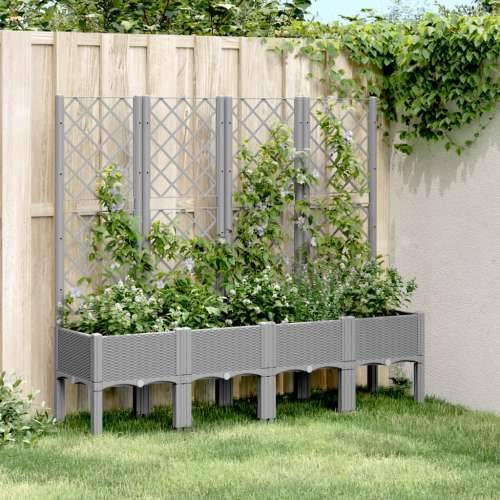 Vrtna sadilica s rešetkom svjetlosiva 160 x 40 x 142 cm PP - Svjetlosiva 160 x 40 x 142 cm 1 Cijena