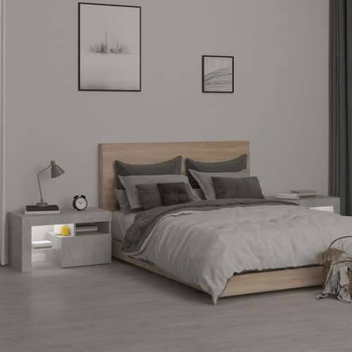 Noćni ormarići 2 kom s LED svjetlima boja betona 70x36,5x40 cm - Beton siva 1 Cijena