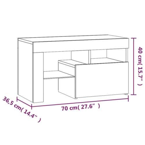 Noćni ormarići 2 kom s LED svjetlima boja betona 70x36,5x40 cm - Beton siva 1 Cijena