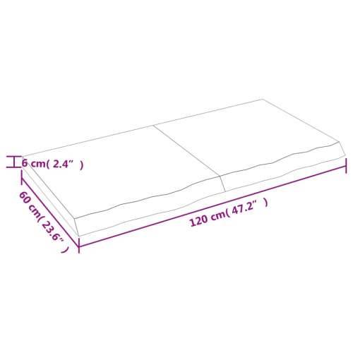 Kupaonska radna ploča 120x60x(2-6) cm netretirano masivno drvo - Prirodna 120 x 60 x 6 cm Cijena