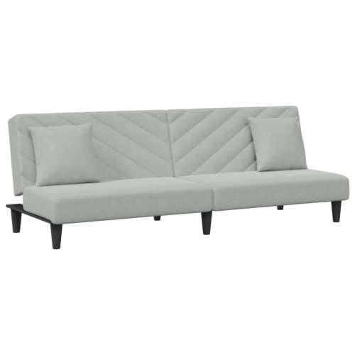 2-dijelni set sofa s jastucima svjetlosivi baršunasti - Svjetlosiva Bez naslona za ruke Cijena