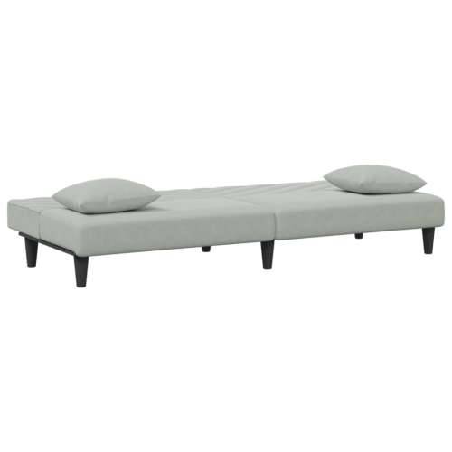 2-dijelni set sofa s jastucima svjetlosivi baršunasti - Svjetlosiva Bez naslona za ruke Cijena
