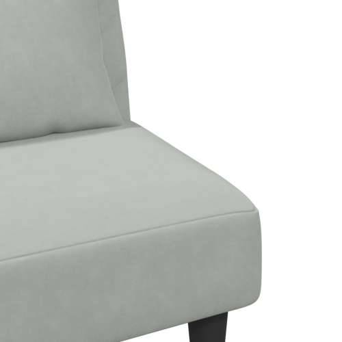2-dijelni set sofa s jastucima svjetlosivi baršunasti - Svjetlosiva Bez naslona za ruke Cijena