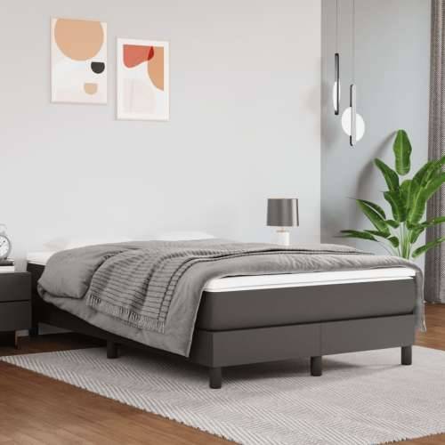 Krevet s oprugama i madracem sivi 120x190 cm od umjetne kože - Siva 120 x 190 cm 25 cm Cijena