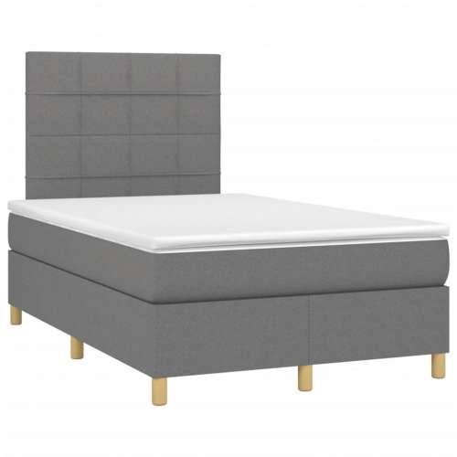 Krevet box spring s madracem tamnosivi 120 x 190 cm tkanina - Tamno siva 120 x 190 cm Blok s kvadratima Cijena