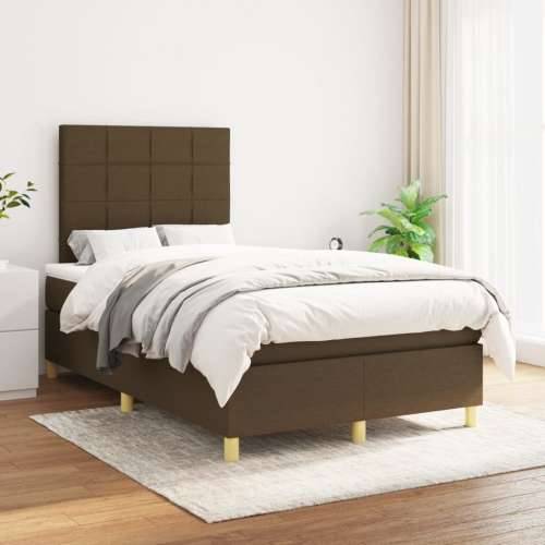 Krevet box spring s madracem tamnosmeđi 120 x 190 cm od tkanine - Tamno smeđa 120 x 190 cm Blok s kvadratima Cijena