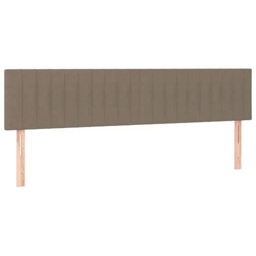 Krevet s oprugama i madracem LED smeđesivi 120x190cm od tkanine - Sivo-smeđa 120 x 190 cm Okomite pruge Cijena