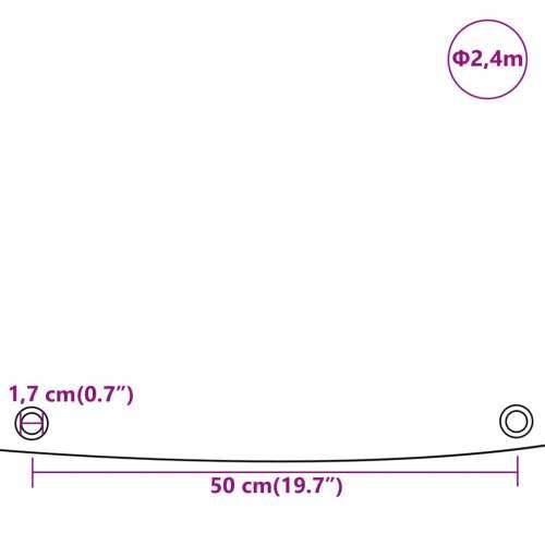 Cerada siva Ø 2,4 m 650 g/m² - Siva Ø 2.4 m 1 with eyelets Cijena