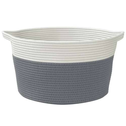 Košara za pohranu sivo-bijela Ø 40 x 25 cm pamučna - Siva 40 x 25 cm Cijena