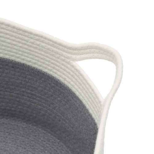 Košara za pohranu sivo-bijela Ø 40 x 25 cm pamučna - Siva 40 x 25 cm Cijena