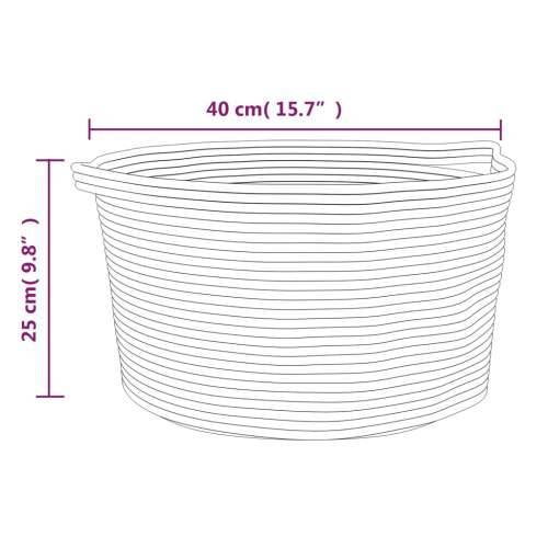 Košara za pohranu sivo-bijela Ø 40 x 25 cm pamučna - Siva 40 x 25 cm Cijena
