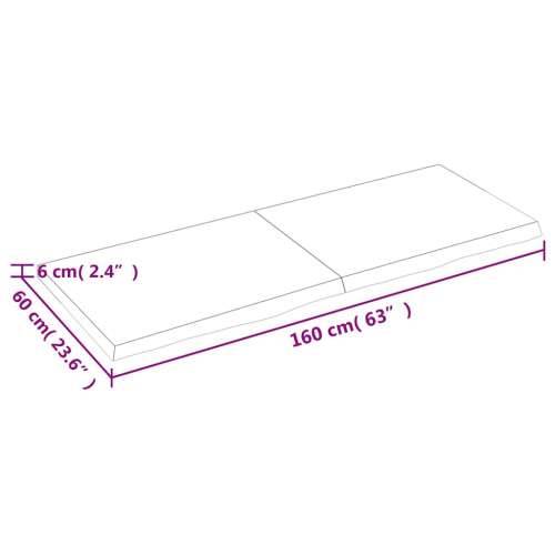 Zidna polica 160 x 60 x (2-6) cm neobrađena masivna hrastovina - Prirodna 160 x 60 x 6 cm 1 Cijena