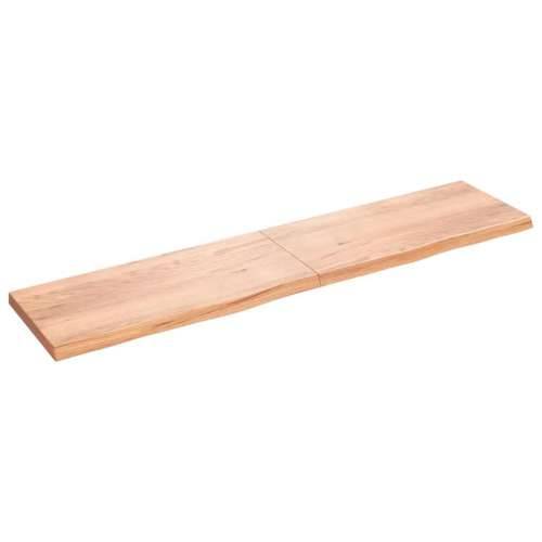 Zidna polica svjetlosmeđa 220x50x(2-6) cm obrađena hrastovina - Svjetlosmeđa 220 x 50 x 6 cm 1 Cijena