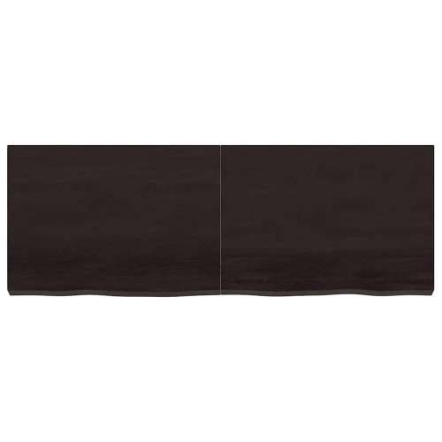 Zidna polica tamnosmeđa 140x50x(2-6) cm od obrađene hrastovine - Tamno smeđa 140 x 50 x 6 cm 1 Cijena