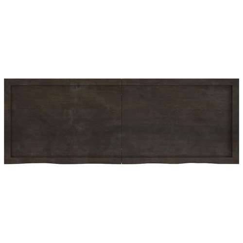 Zidna polica tamnosmeđa 140x50x(2-6) cm od obrađene hrastovine - Tamno smeđa 140 x 50 x 6 cm 1 Cijena