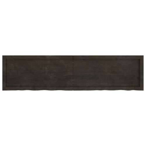Zidna polica tamnosmeđa 160x40x(2-6) cm od obrađene hrastovine - Tamno smeđa 160 x 40 x 6 cm 1 Cijena