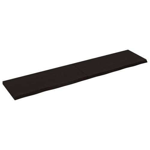 Zidna polica tamnosmeđa 180x40x(2-4) cm od obrađene hrastovine - Tamno smeđa 180 x 40 x 4 cm 1 Cijena