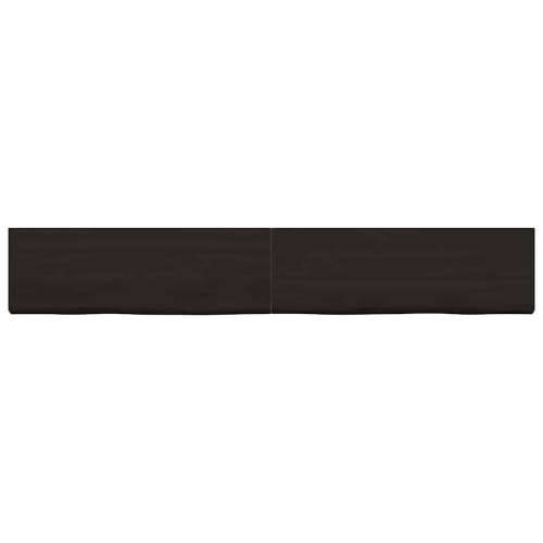 Zidna polica tamnosmeđa 180x40x(2-4) cm od obrađene hrastovine - Tamno smeđa 180 x 40 x 4 cm 1 Cijena