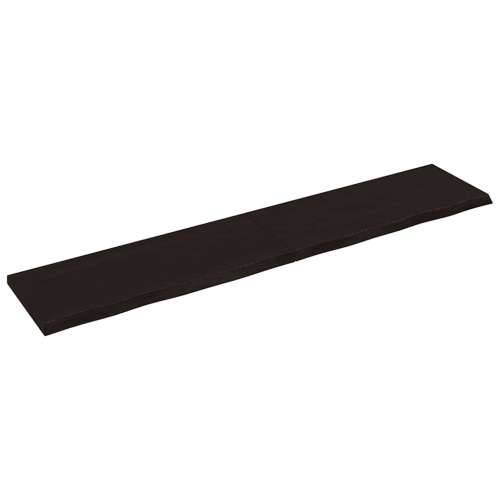 Zidna polica tamnosmeđa 200x40x(2-4) cm od obrađene hrastovine - Tamno smeđa 200 x 40 x 4 cm 1 Cijena