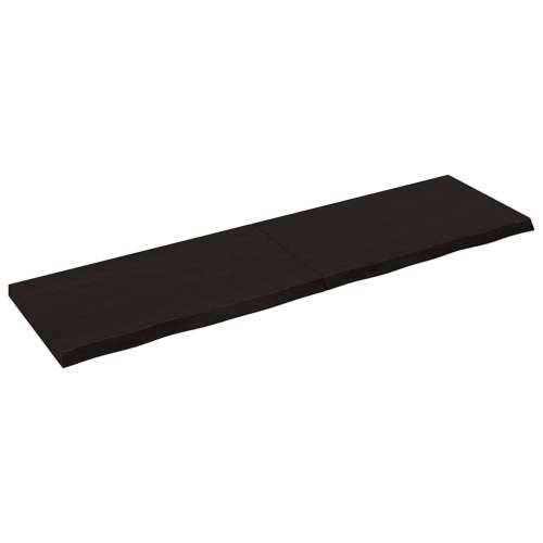Zidna polica tamnosmeđa 220x60x(2-6) cm od obrađene hrastovine - Tamno smeđa 220 x 60 x 6 cm 1 Cijena