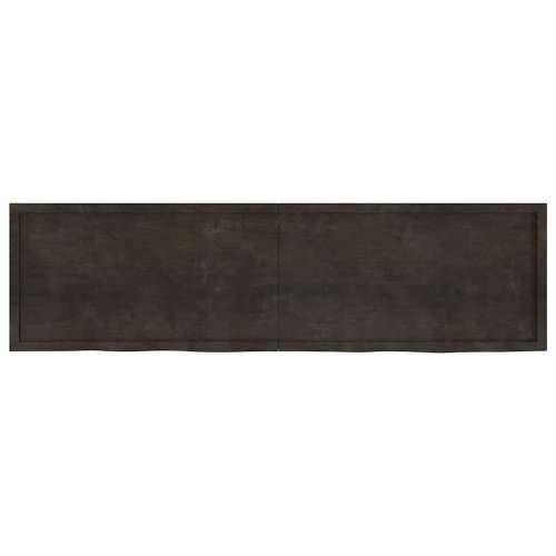 Zidna polica tamnosmeđa 220x60x(2-6) cm od obrađene hrastovine - Tamno smeđa 220 x 60 x 6 cm 1 Cijena