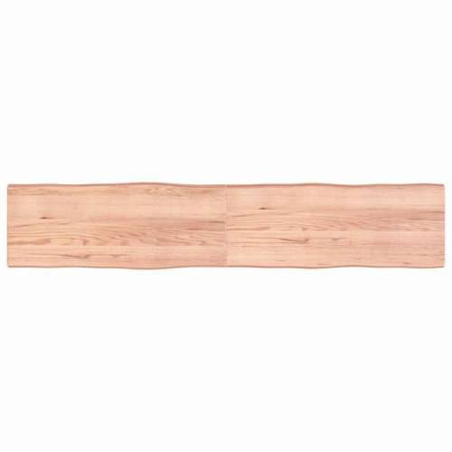 Stolna ploča svjetlosmeđa 200x40x(2-6) cm obrađena hrastovina - Svjetlosmeđa 200 x 40 x 6 cm 1 Cijena