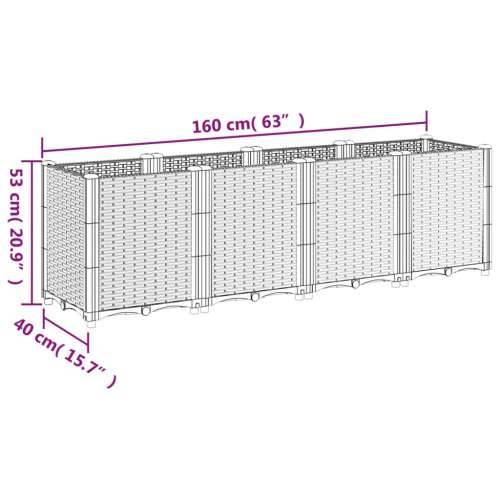 Vrtna sadilica svijetlosiva 160 x 40 x 53 cm od PP-a Svjetlosiva 160 x 40 x 53 cm 1 Cijena