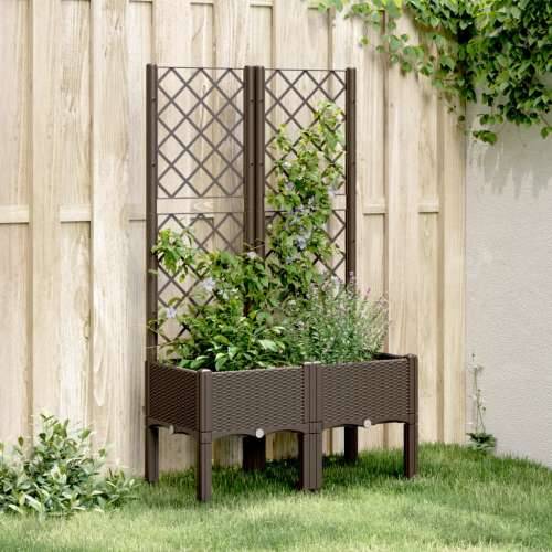 Vrtna sadilica s rešetkom smeđa 80 x 40 x 142 cm PP - Smeđa 80 x 40 x 142 cm 1 Cijena