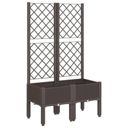 Vrtna sadilica s rešetkom smeđa 80 x 40 x 142 cm PP - Smeđa 80 x 40 x 142 cm 1 Cijena