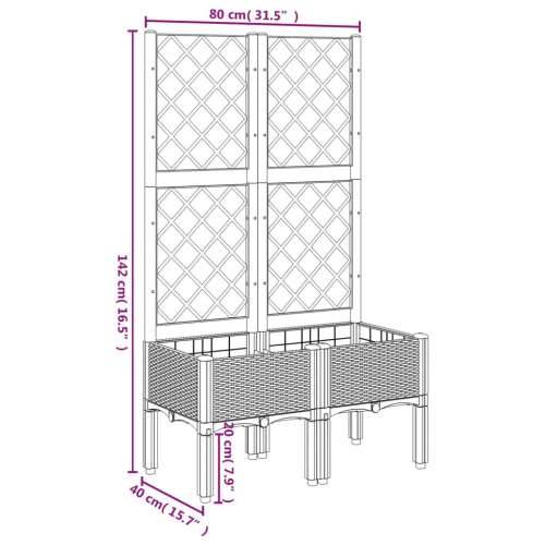 Vrtna sadilica s rešetkom smeđa 80 x 40 x 142 cm PP - Smeđa 80 x 40 x 142 cm 1 Cijena