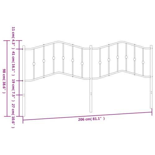Metalno uzglavlje crno 200 cm - Crna 200 cm 1 Cijena